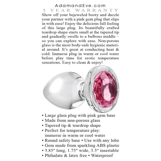 Adam & Eve Pink Gem Glass P - How It Feels