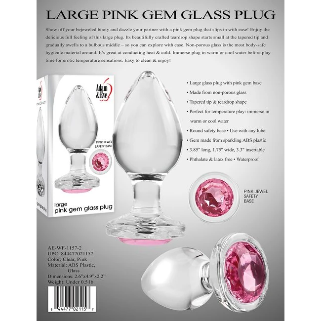 Adam & Eve Pink Gem Glass P - Temperature Play and Material Benefits