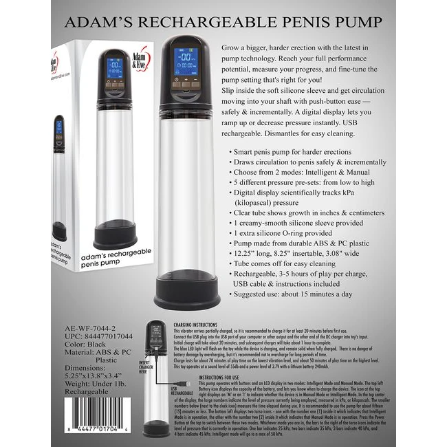 Adam & Eve Rechargeable Pen Pump - Materials & Design