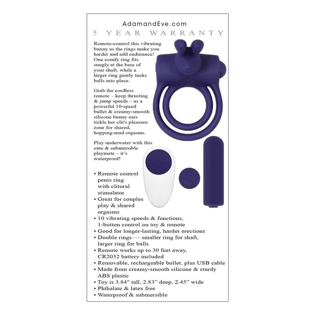 Adam & Eve Silicone Remote Rabbit Ring - How It Feels