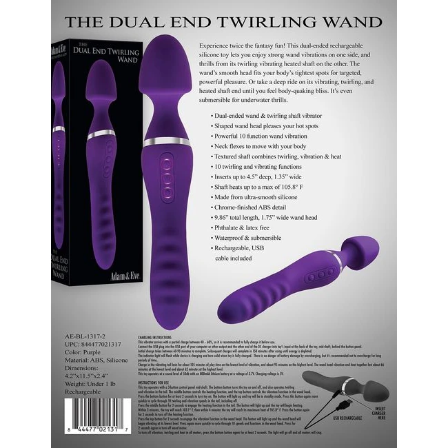 Adam & Eve the Dual End Twirling Wand - Vibration Modes and Features