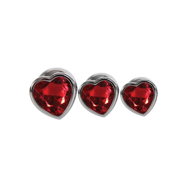 Adam & Eve Three Hearts Gem Anal Plug Set - Additional Features