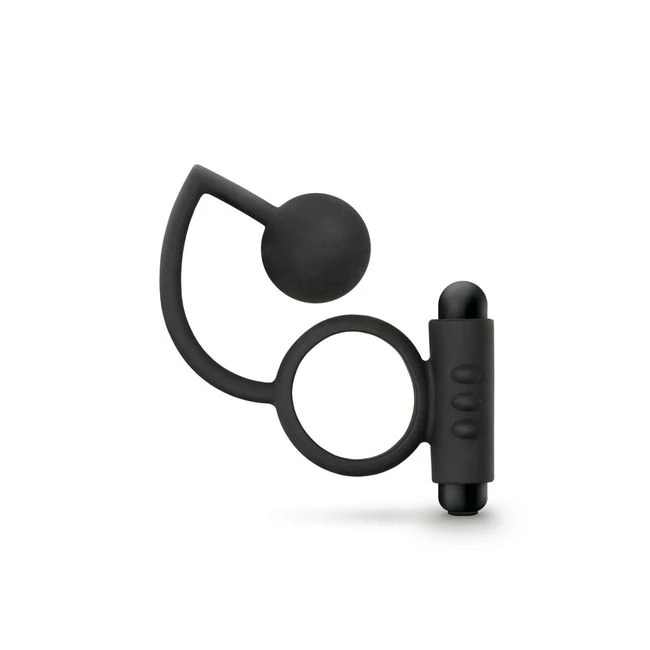 Anal Adventures Platinum Silicone Anal Ball W/ C Ring Black - Experience New Dimensions of Pleasure