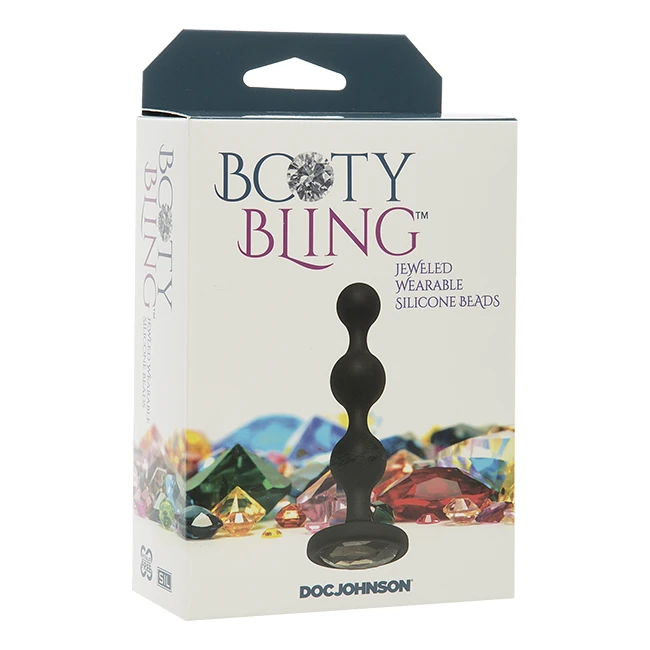 Booty Bling Jeweled Wearabl Silicone Beads Silver - Shape & Texture