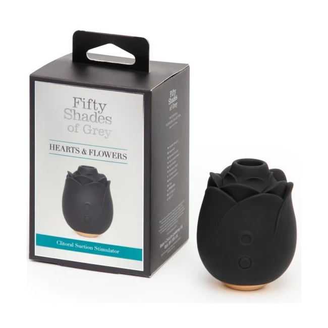Fifty Shades Black Rose Clitoral Suction Stimulator - Experience Intimate Bliss with the Fifty Shades Black Rose Clitoral Suction Stimulator