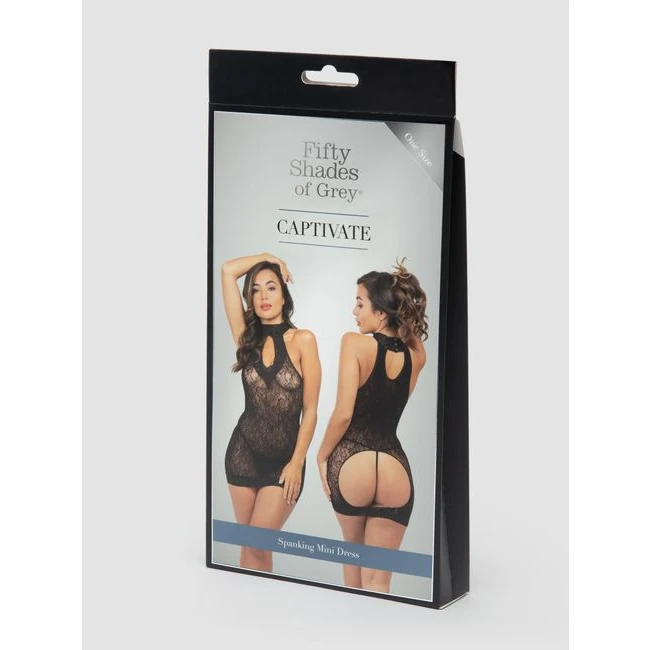 Fifty Shades Captivate Blac Lace Spanking Mini Dress O/s - Design Details