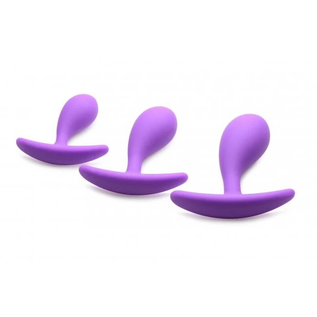Frisky Booty Poppers Curved Silicone Anal Trainer 3pc Set - Graduated Sizing