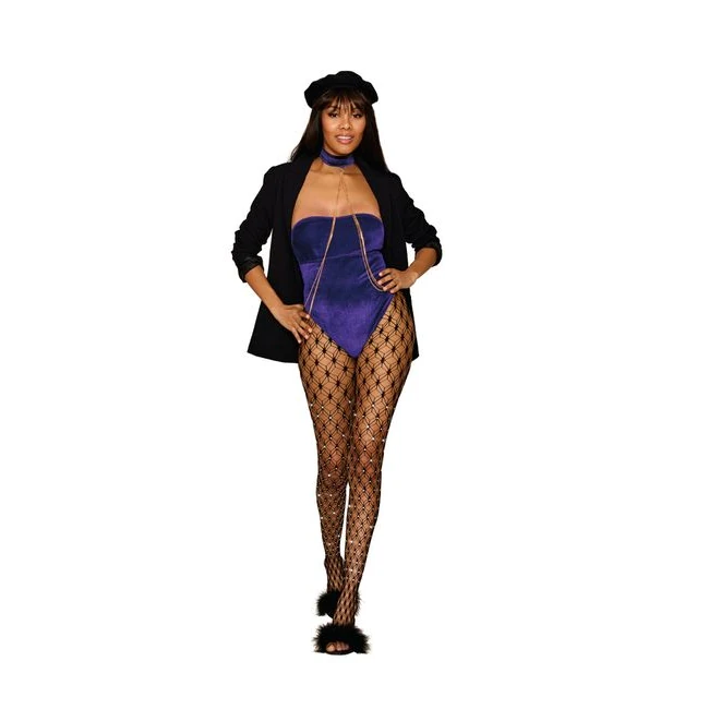 Geometric Fence Net Pantyho W/ Rhinestones - Fit & Sizing