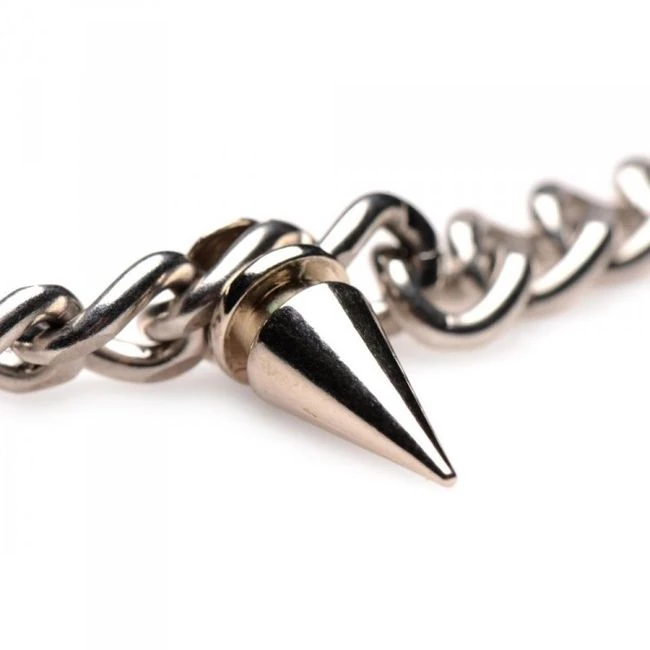 Master Series Punk Spiked Necklace Silver - Key Features