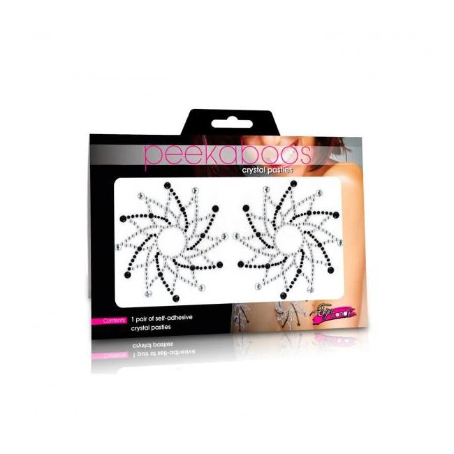 Pasties Crystal Sun Black/diamond(peekaboo Crystals - Fabric & Feel
