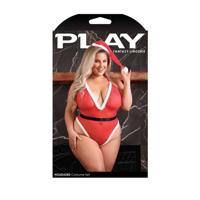 Play Holiday Teddy & Hat 1x Red - Fabric & Feel