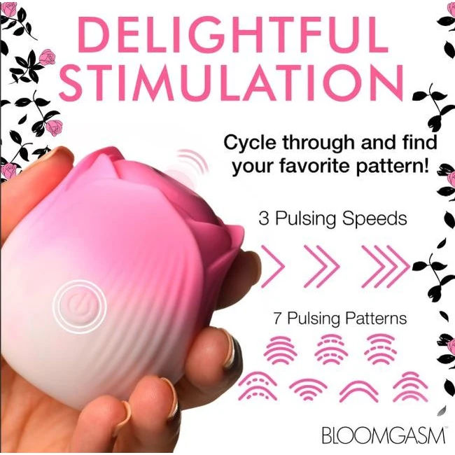 Pulsing Petals Throbbing Ro Stimulator - Pink - Vibration Modes