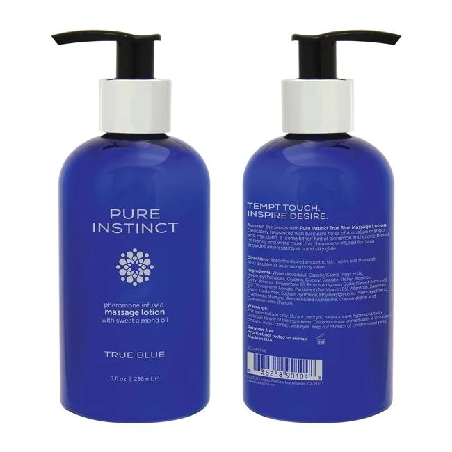 Pure Instinct Pheromone Massage Lotion True Blue 8 Oz - Formula & Feel