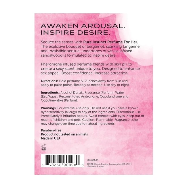 Pure Instinct Pheromone Perfume for Her .5 Oz - Features & Benefits