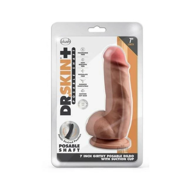 Dr. Skin Plus Girthy Posable Dildo with Balls - Shape & Texture