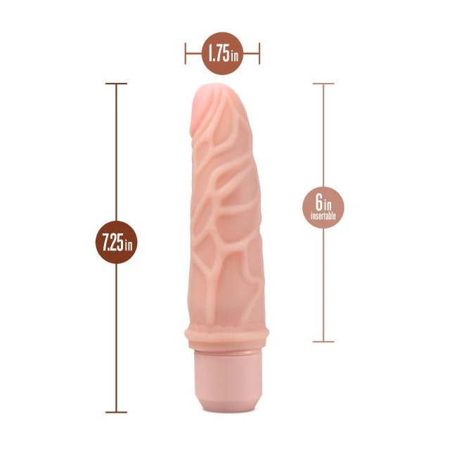 Dr. Skin Silicone Dr. Robert 7 in Vibrating Dildo Beige - Power & Performance
