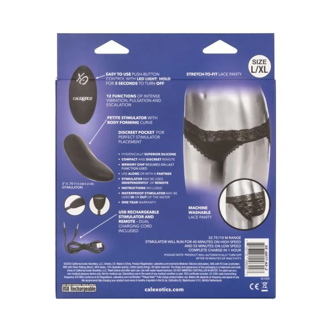 Remote Control Lace Panty S L/xl - Vibration Modes and Sensations