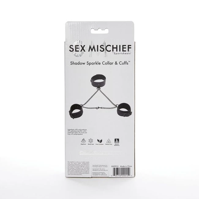 Sex & Mischief Shadow Spark Collar & Cuffs Set - Comfort & Fit