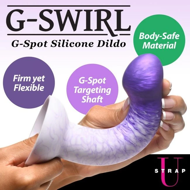Strap U G-swirl G-spot Dild Silicone Purple - Product Overview