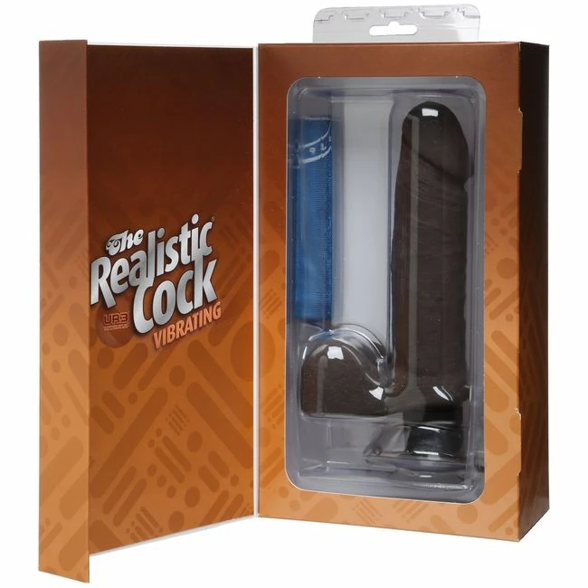 The Realistic Cock Ultrasky Vibrating 6in -black Bx - Shape & Texture