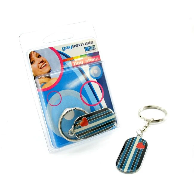 Enamel Key Chain Leather Flag by PHS INTERNATIONAL | Male Q