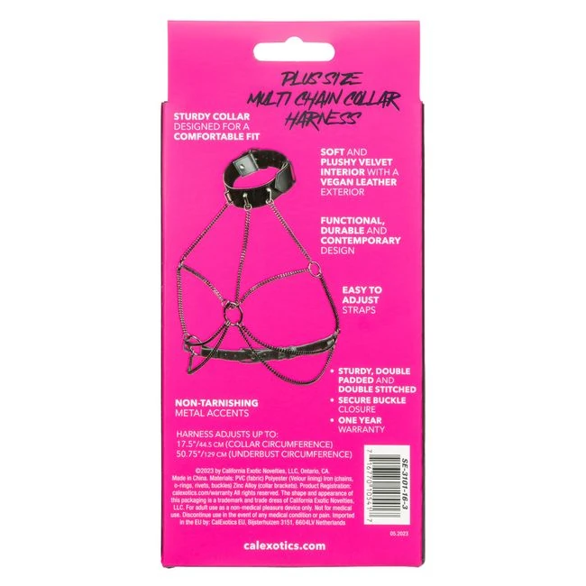 Euphoria Plus Size Multi Chain Collar Harness - Hardware & Fasteners
