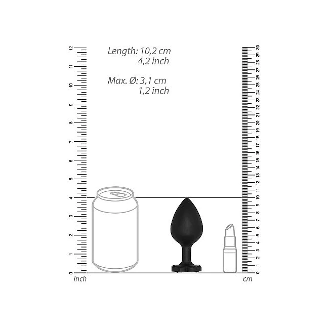 Extra Large Lucky Diamond Butt Plug Black - Shape & Comfort