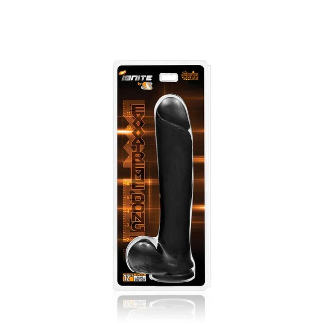 Exxxtreme Dong W/suction Black 12in - Material Feel & Safety