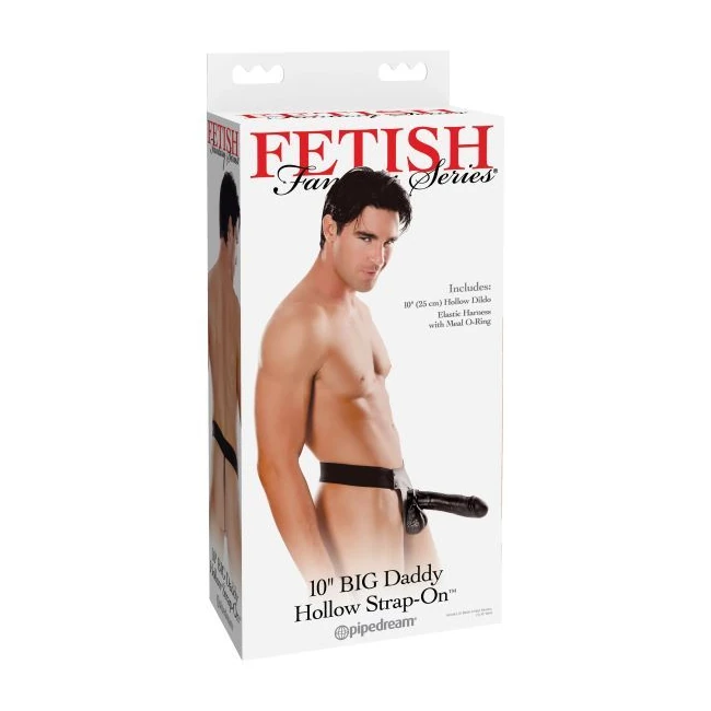 Fetish Fantasy 10in Chocolate Dream Vibrating Hollow Strap on - Size & Fit