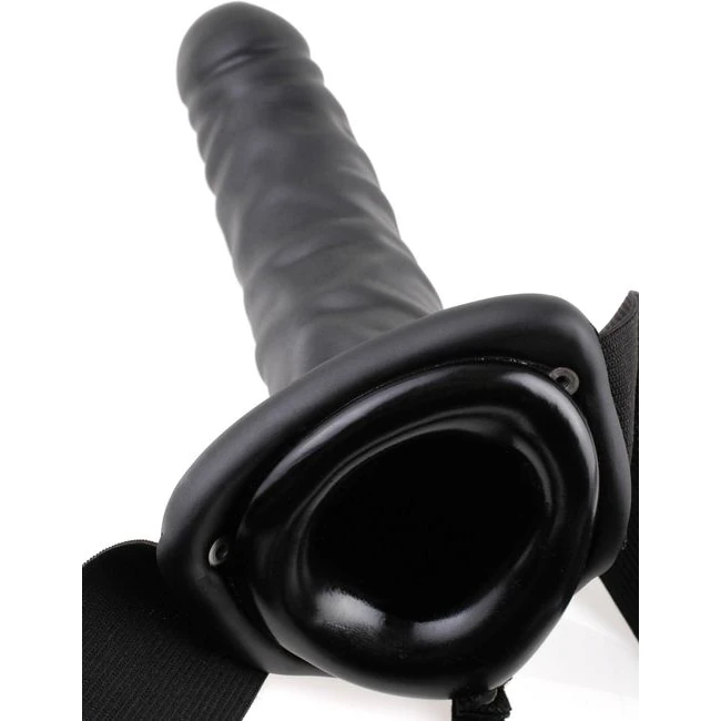 Fetish Fantasy 8in Hollow Strap on Black Vibrating - Specifications