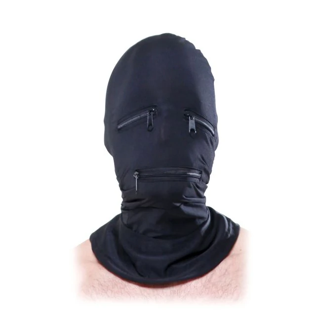 Fetish Fantasy Black Zipper Face Hood - Hardware & Fasteners