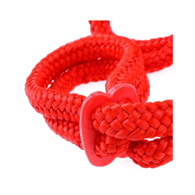 Fetish Fantasy Silk Rope Love Cuffs Red - Hardware & Fasteners