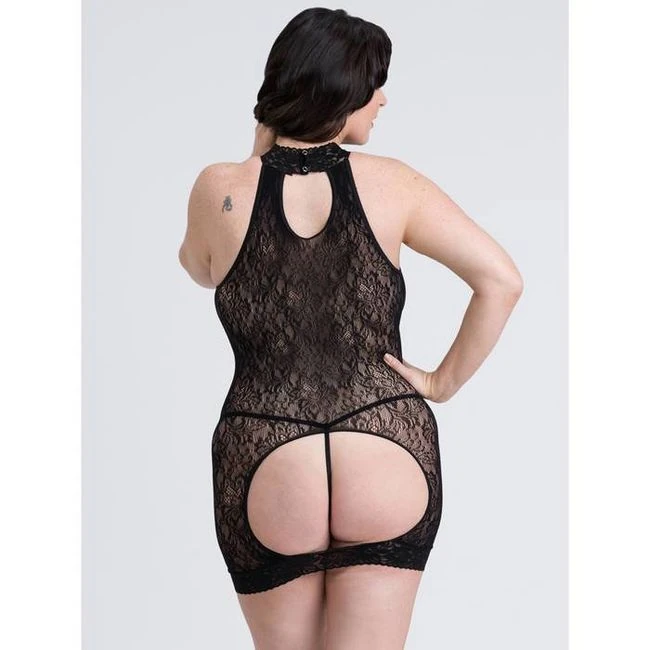 Fifty Shades Captivate Plus Size Black Lace Spanking Mini Dress O/s Queen - Fit & Sizing