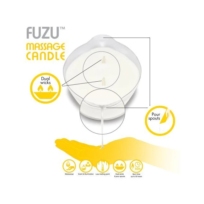 Fuzu Massage Candle Fiji Dates & Lemon Peel 4 Oz - Formula & Feel
