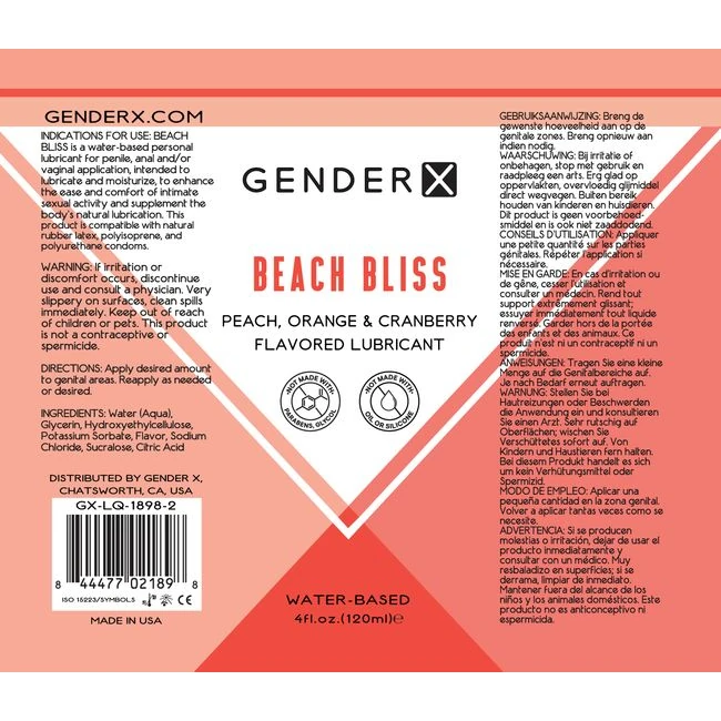 Gender X Beach Bliss Flavored Lube 4 Oz - Flavor Profile & Usage
