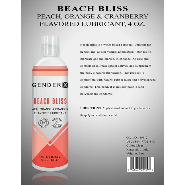 Gender X Beach Bliss Flavored Lube 4 Oz - Ingredients
