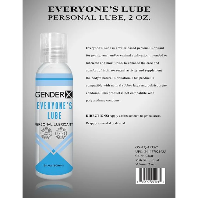 Gender X Everyones Lube - Ingredients