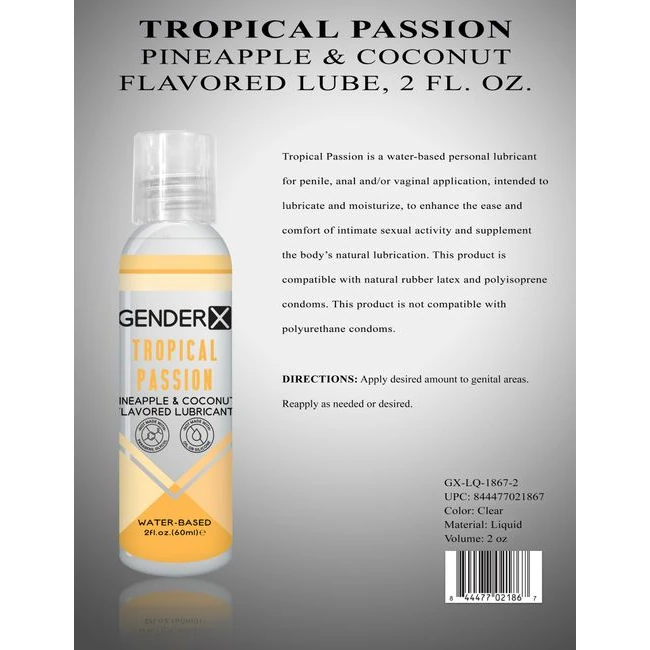 Gender X Tropical Passion Lube Flavored - Ingredients