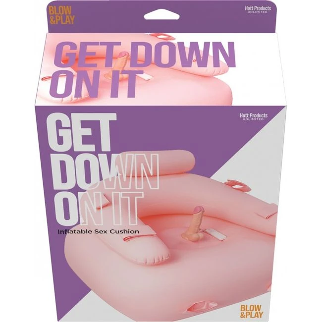 Get Down on It Inflatable Play Coushion W/ Pvc Dildo - Shape & Texture