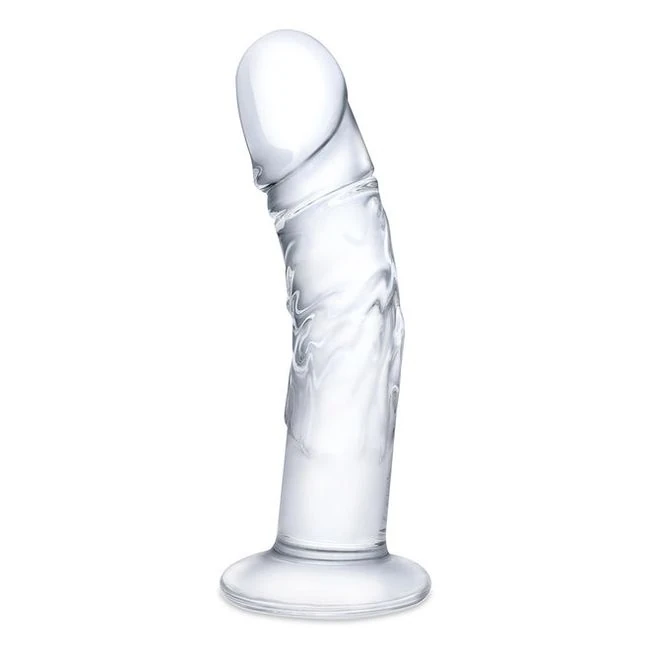 Glas 7 Curved Realistic Glass Dildo W Veins " - Size & Fit