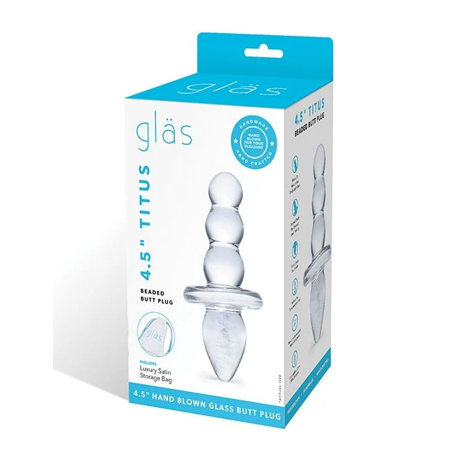 Glas Titus Beaded Butt Plug - Shape & Comfort