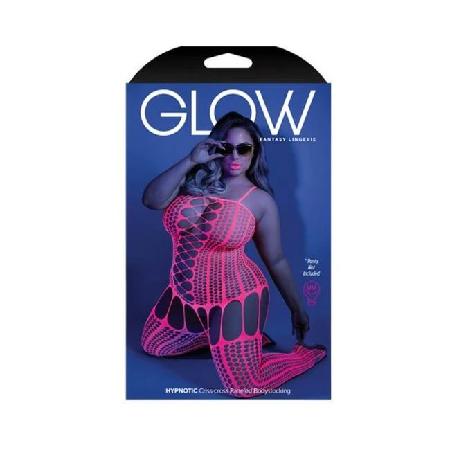 Glow Hypnotic Criss-cross Paneled Bodystocking Neon - Fabric & Feel