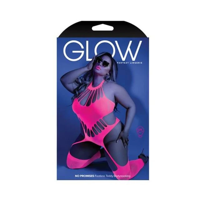 Glow No Promises Footless Teddy Bodystocking Neon - Fabric & Feel