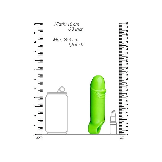 Glow Smooth Thick Stretchy Penis Sheath - Glow-in-the-Dark Features