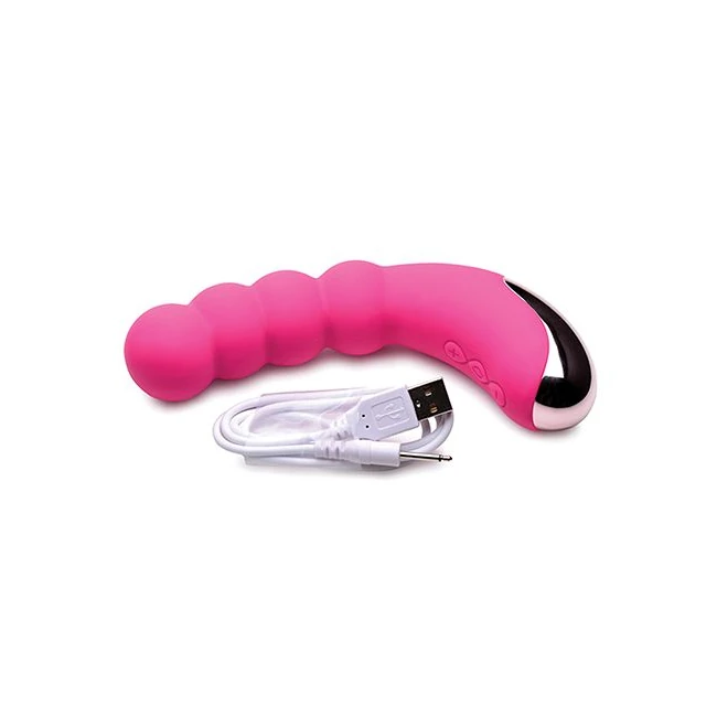 Gossip Silicone Beaded G-spot Rechargeable Vibrator Magenta - Exceptional Design for Targeted Pleasure