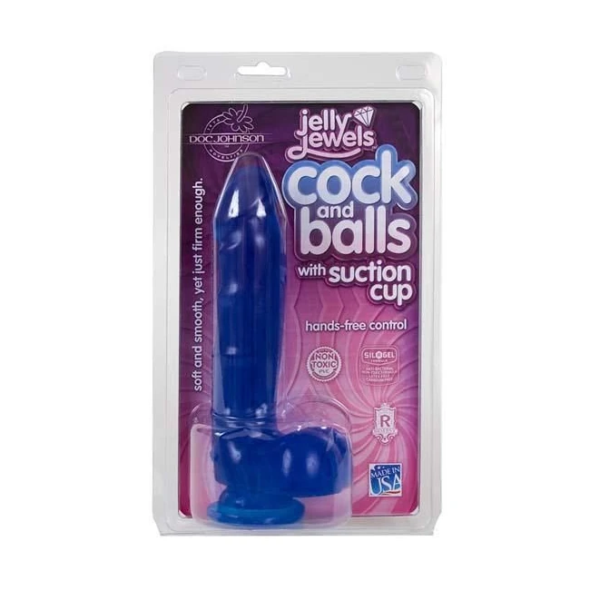 Jelly Cock & Balls Suction Cup Blue - Material & Feel