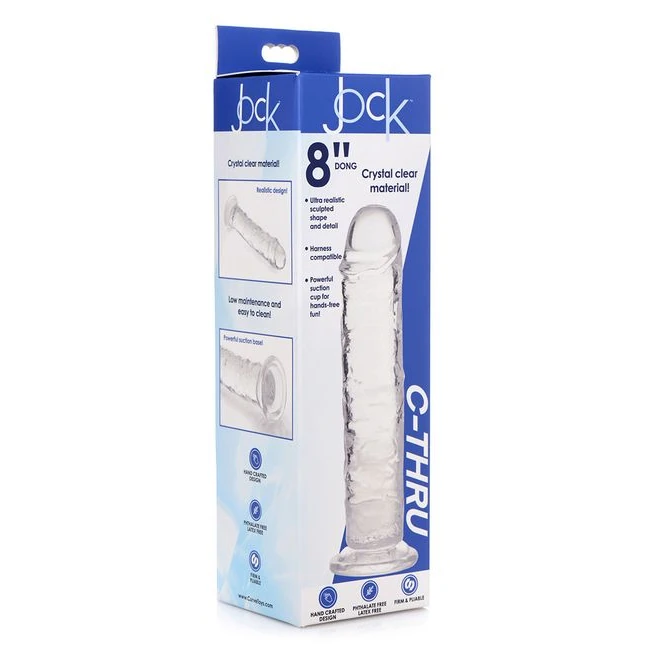 Jock C-thru 8in Clear Dildo Tpe - Size & Fit