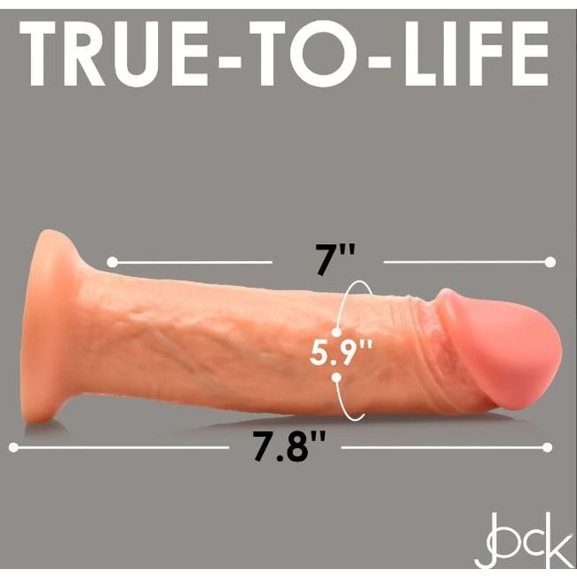 Jock Real Skin 8 Vibrating Silicone Dildo Light " - Material & Feel