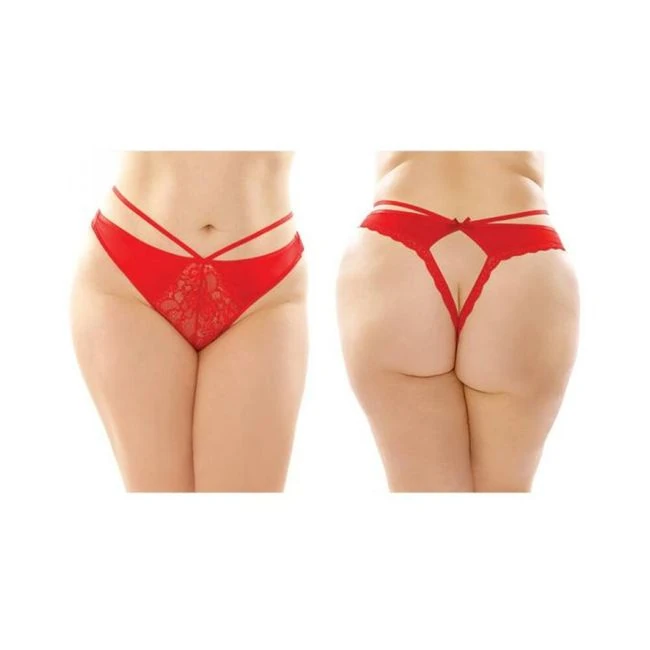 Kalina Strappy Microfiber and Lace Thong with Back Cutout 6-Pack - Soft Microfiber With Lace Over an 80/20 Nylon-Spandex Blend