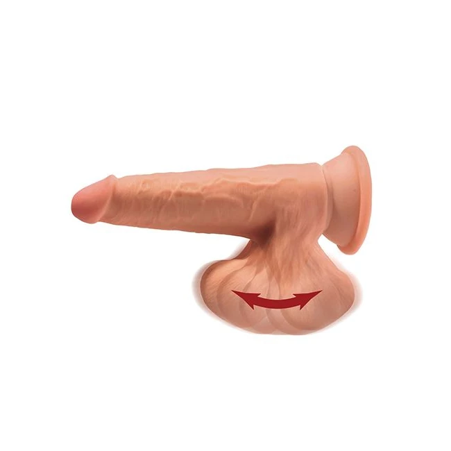 King Cock Plus 7 in Triple Density Cock W/ Swinging Balls Tan - Material Feel & Construction